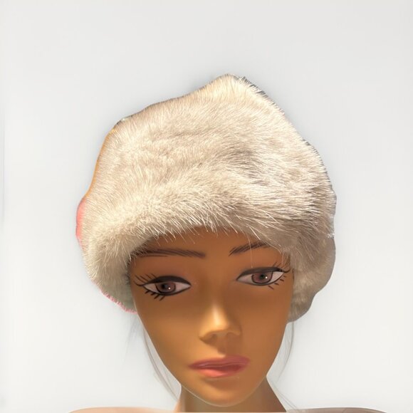REGGI of Wilshire Fur Hat Vtg 1960's Pillbox Hat Grey Mink OSFM Old Money - Picture 2 of 7